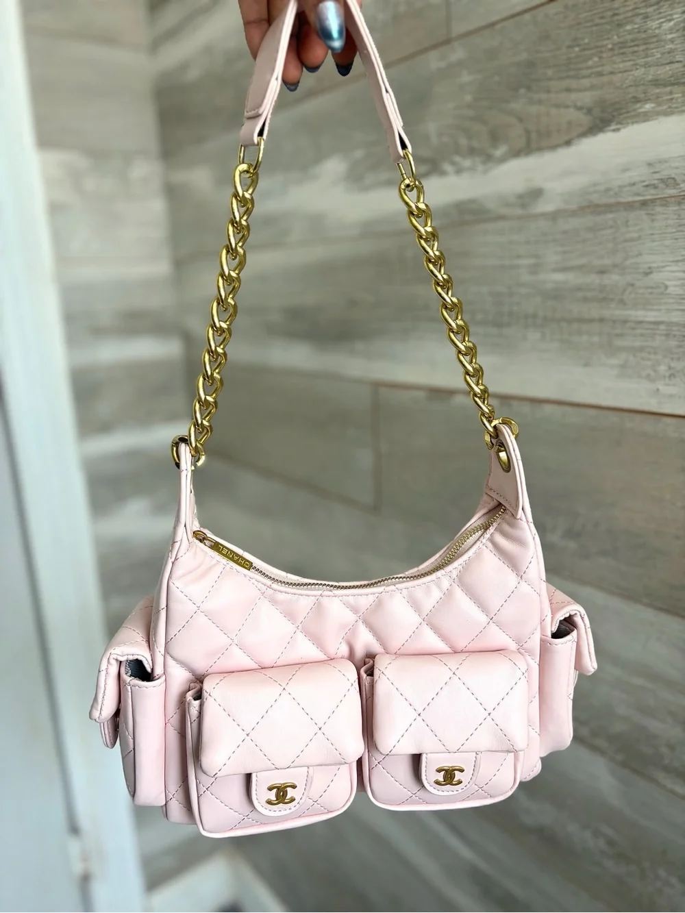 CC Pocket Hobo Blush Pink Shoulder Bag